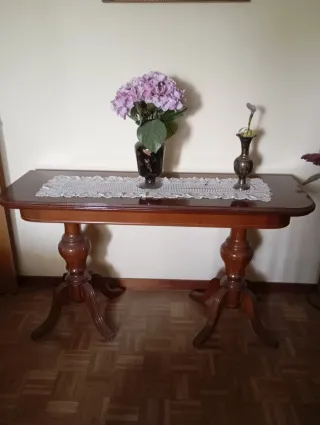 Mesa de comedor de madera extensible