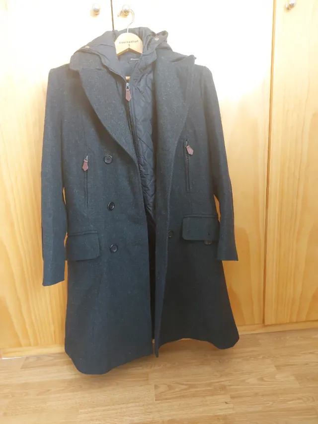 Abrigo Massimo Dutti Gris Mujer