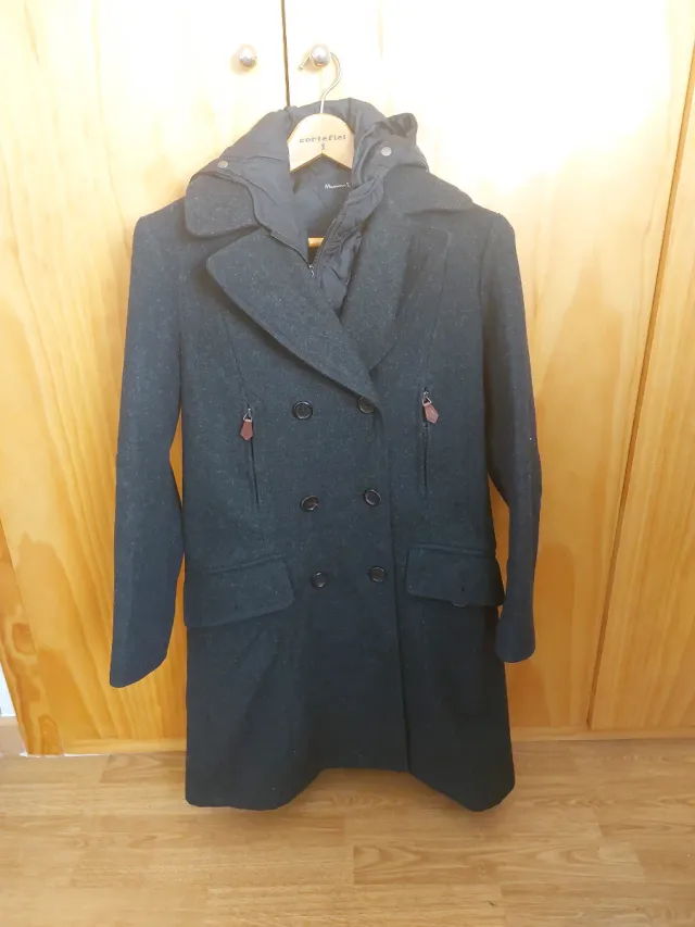 Abrigo Massimo Dutti Gris Mujer