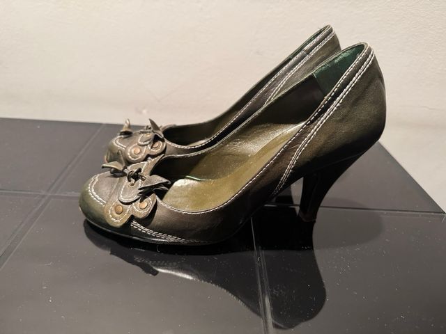 Zapatos de tacón Caramelo piel verde talla 36