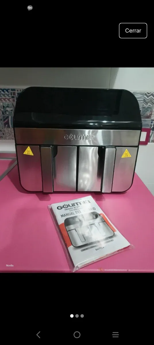 Freidora de aire doble, gran capacidad.