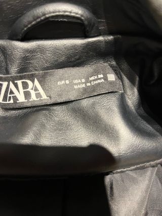 Cazadora Biker Zara Oversize Negra Talla S