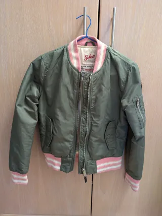 Chaqueta Bomber Niños Schott MA-1 Verde/Rosa