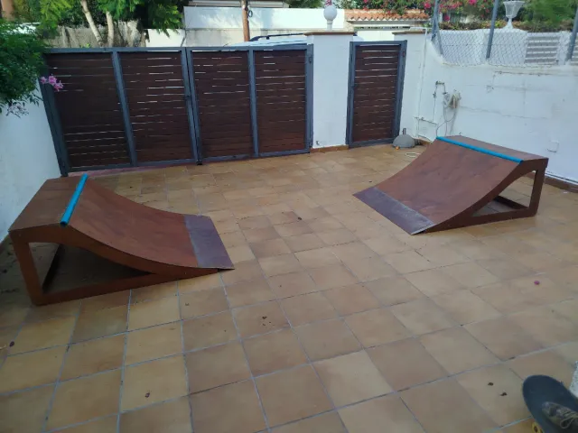 2 Rampas Half Pipe Skate Madera