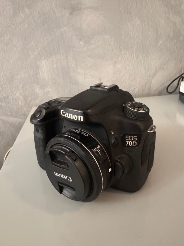 Cámara Canon 70D + Lente 24mm f/2.8
