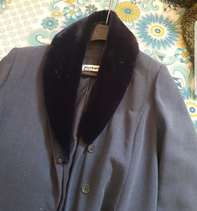 Abrigo y Vestido Azulado