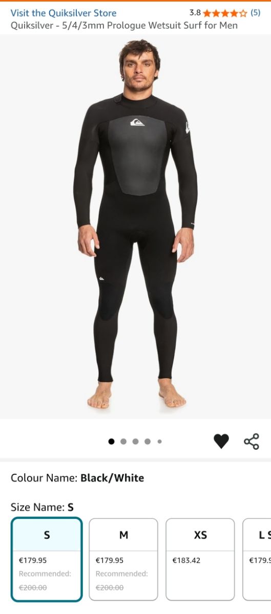 Traje Neopreno Quiksilver 5/4/3mm Hombre talla S