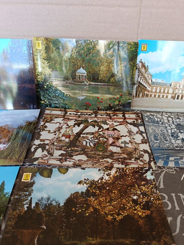 10 cartoline antiche di Aranjuez dagli anni '60 agli anni '80.