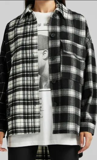 Sobrecamisa cuadros Bershka