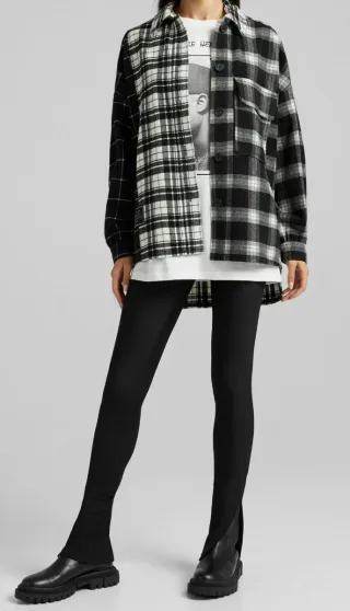 Sobrecamisa cuadros Bershka