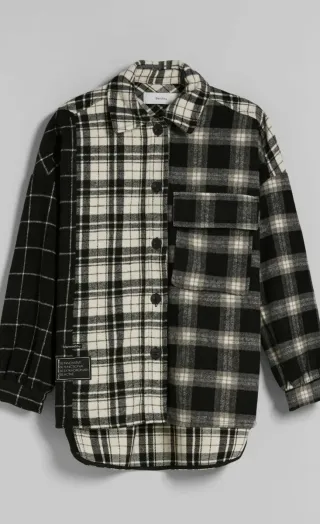 Sobrecamisa cuadros Bershka