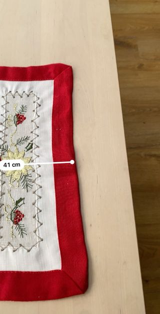 Individual de Natal bordado