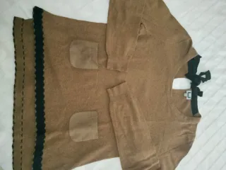 Jersey cuello caja con lazo