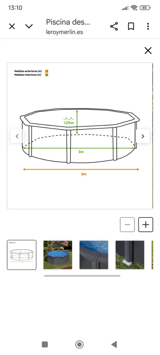 Piscina redonda GRE 3m x 1.20m nueva
