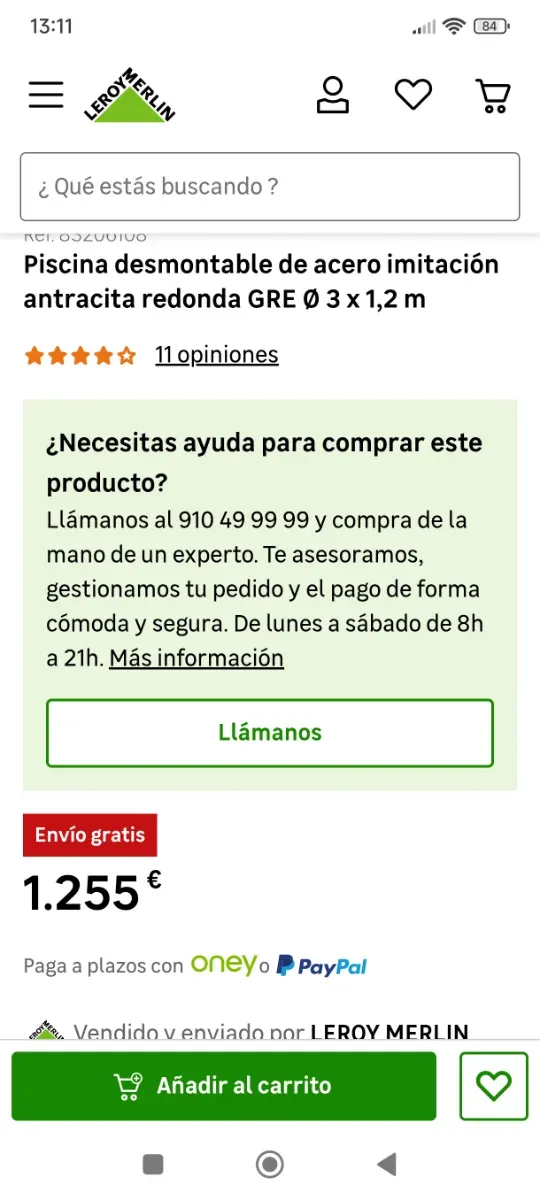 Piscina redonda GRE 3m x 1.20m nueva