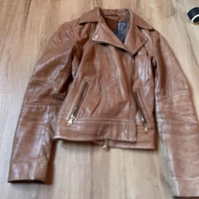Chaqueta Piel Marrón Massimo Dutti