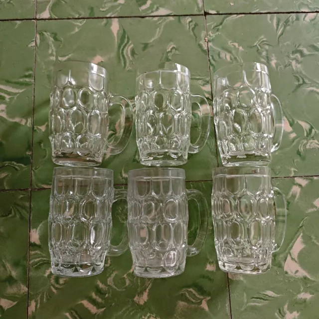 Juego 6 jarras cerveza cristal