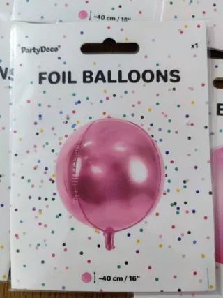 Globos Foil Rosa 40cm - Pack 8 Unidades