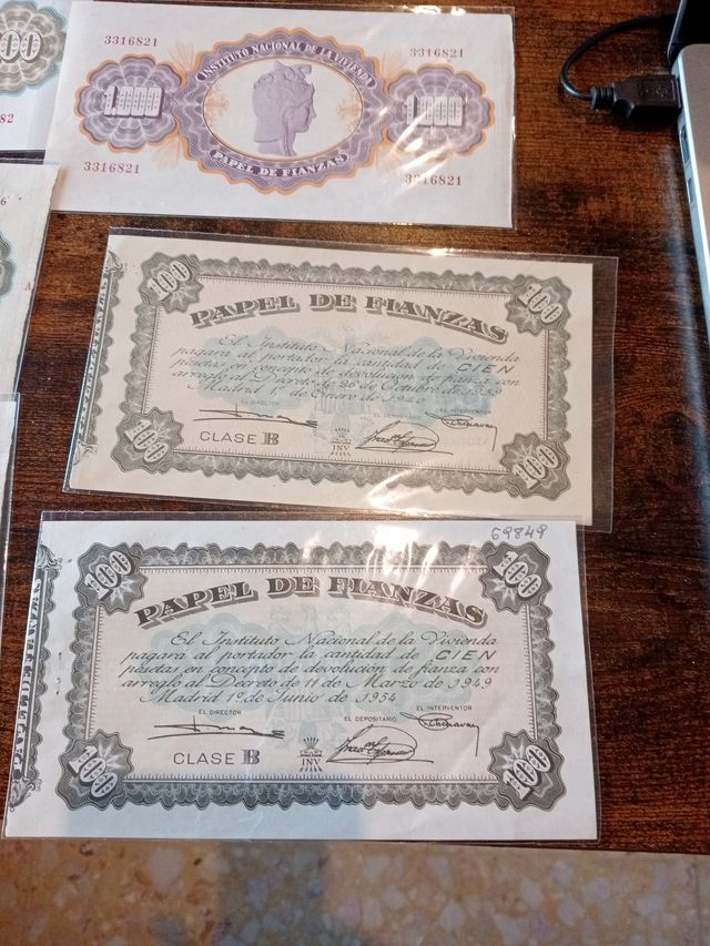 6 Billetes Papel de Fianza