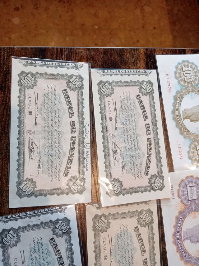 6 Billetes Papel de Fianza