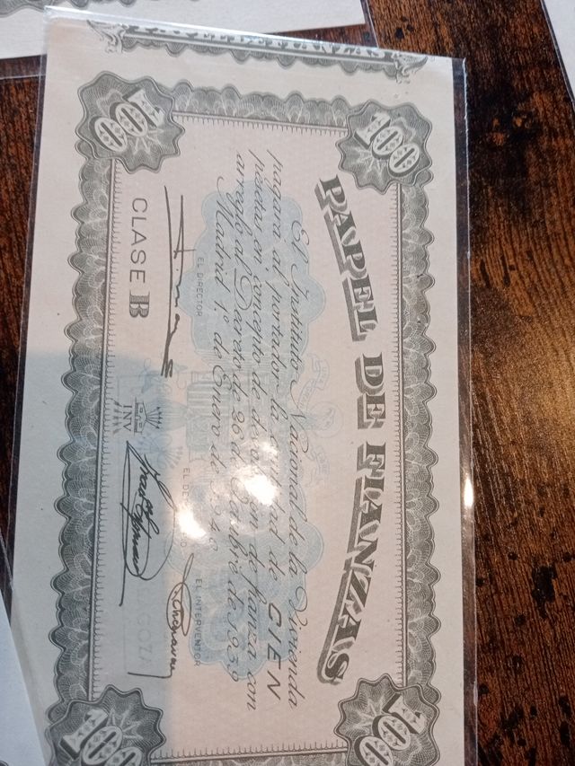 6 Billetes Papel de Fianza