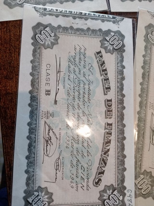 6 Billetes Papel de Fianza