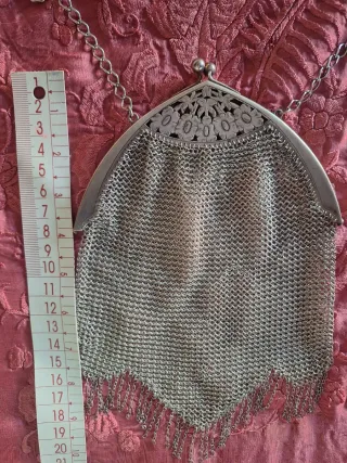 Bolso de malla de plata antiguo
