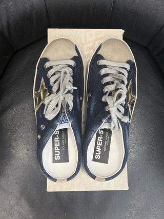 Golden Goose Sneakers Azul y Dorado