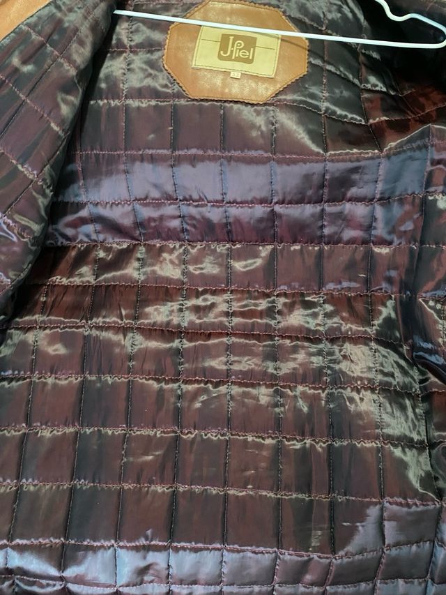 Chaqueta de piel marrón para hombre