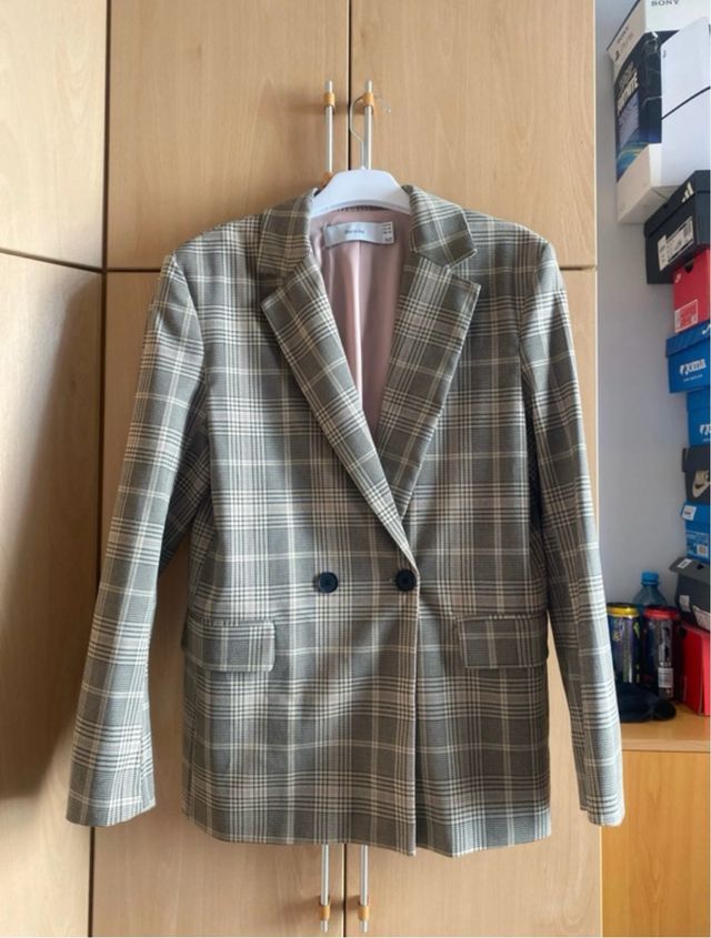 Blazer cuadros Bershka Talla XS