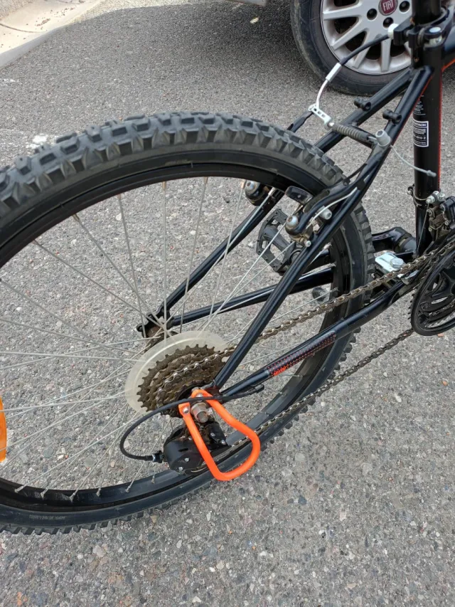 Bicicleta Rockrider 500 24 Negro/Naranja