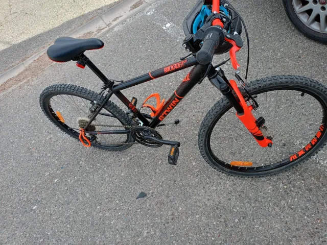 Bicicleta Rockrider 500 24 Negro/Naranja