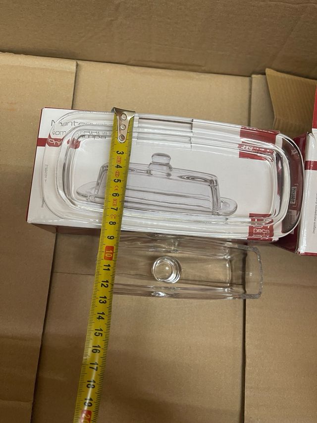 2 burriere in vetro con coperchio