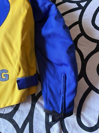 Chaqueta de moto RACING amarilla y azul