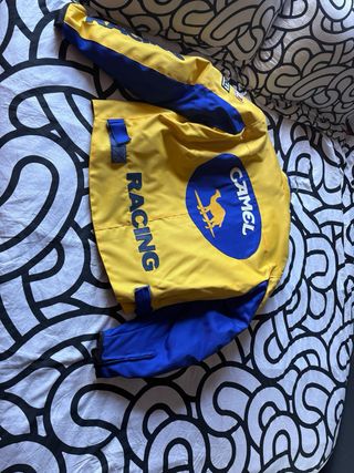 Chaqueta de moto RACING amarilla y azul