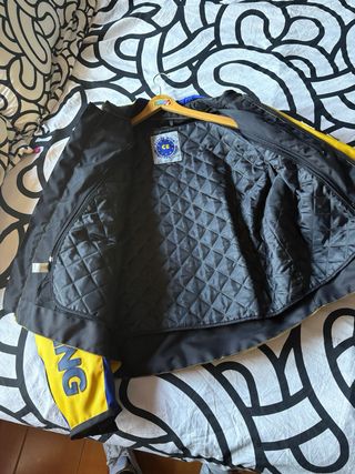 Chaqueta de moto RACING amarilla y azul