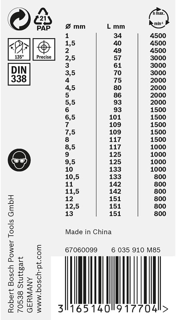 Juego de brocas para metal Bosch Professional