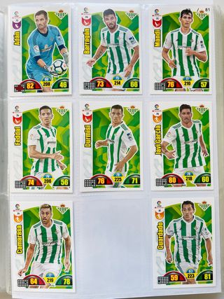 Lote 18 cromos Real Betis Adrenalyn 2017-18