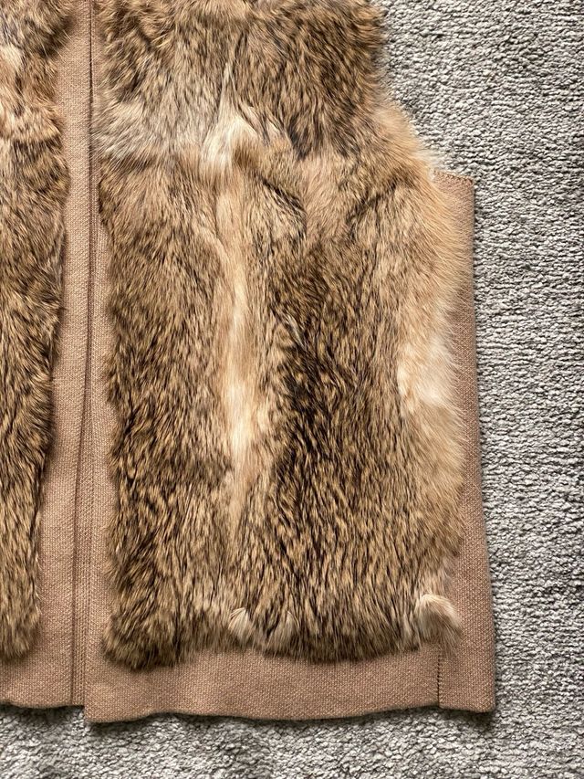 Chaleco pelo conejo tonos marrones