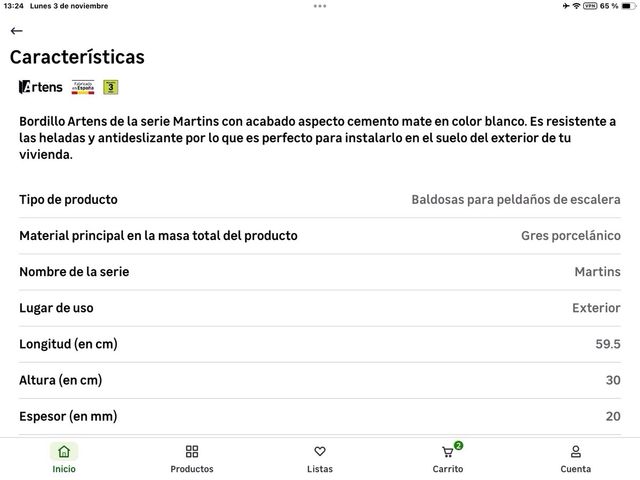 Gres porcelánico, 23 bordillos escalera Ext. 60x30