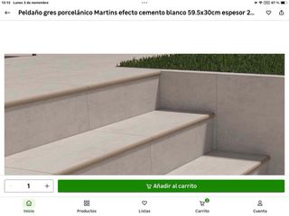 Gres porcelánico, 23 bordillos escalera Ext. 60x30