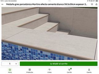 Gres porcelánico, 23 bordillos escalera Ext. 60x30