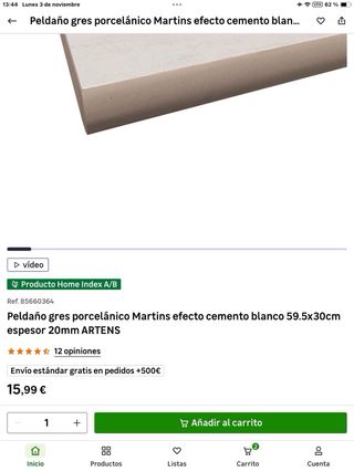 Gres porcelánico, 23 bordillos escalera Ext. 60x30