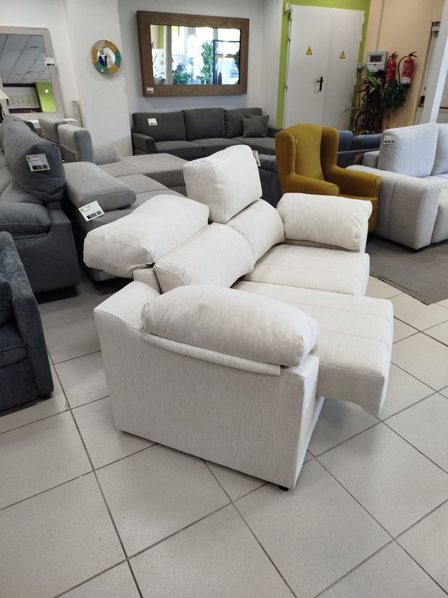 Sofá 2 plazas extraíble y cabeceros ajustables