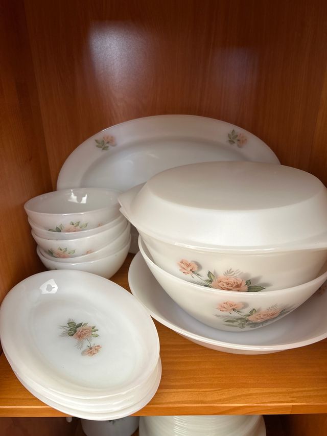 Vajilla Vintage Rosas Porcelana