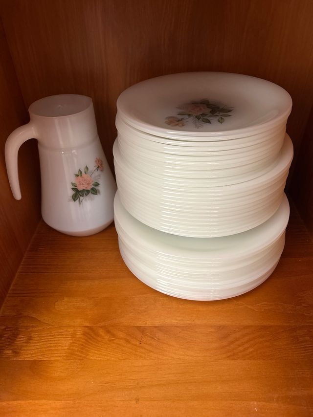 Vajilla Vintage Rosas Porcelana