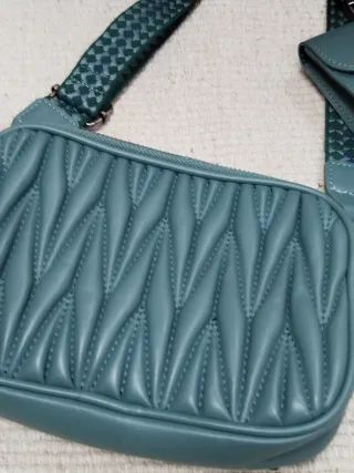 Bolso bandolera teal con monedero