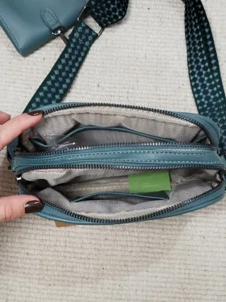 Bolso bandolera teal con monedero