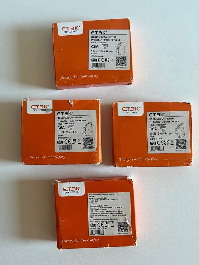 4 x Interruptor Etek Electric C6A