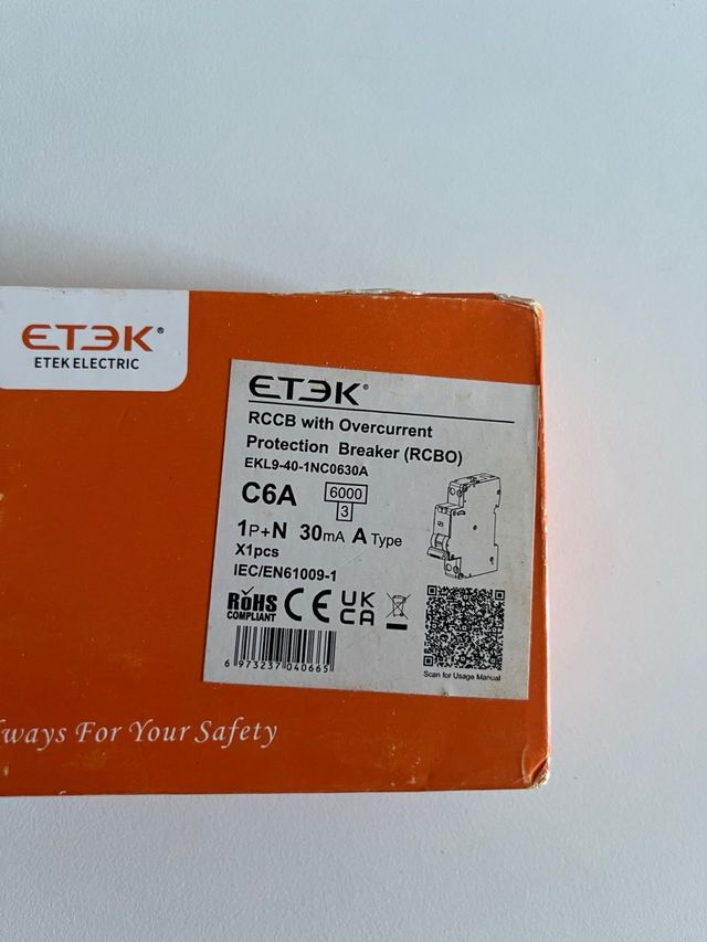 4 x Interruptor Etek Electric C6A